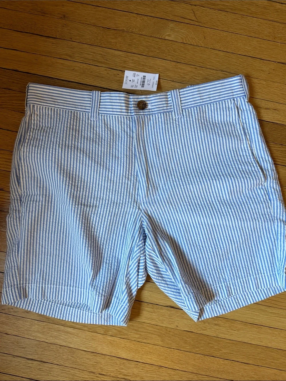 J. Crew Blue and White Striped Flat Front Shorts